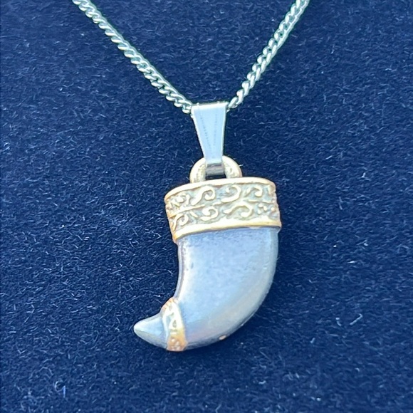 ALEX AND ANI Tiger's Claw Necklace, Two Tone -Midnight Silver/Gold - Picture 3 of 4